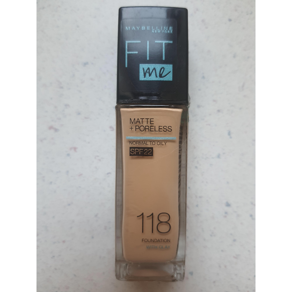 【二手】MAYBELLINE 媚比琳　FIT ME 反孔特霧粉底液（舊版）　118