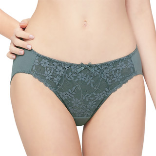 SWEAR 思薇爾 輕醇BRA系列 M-XL 涼感 蕾絲 低腰 三角 女內褲 (鑄鐵灰)