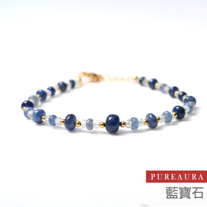 【Pureaura ® 純粹水晶寶石】藍寶石設計手鍊