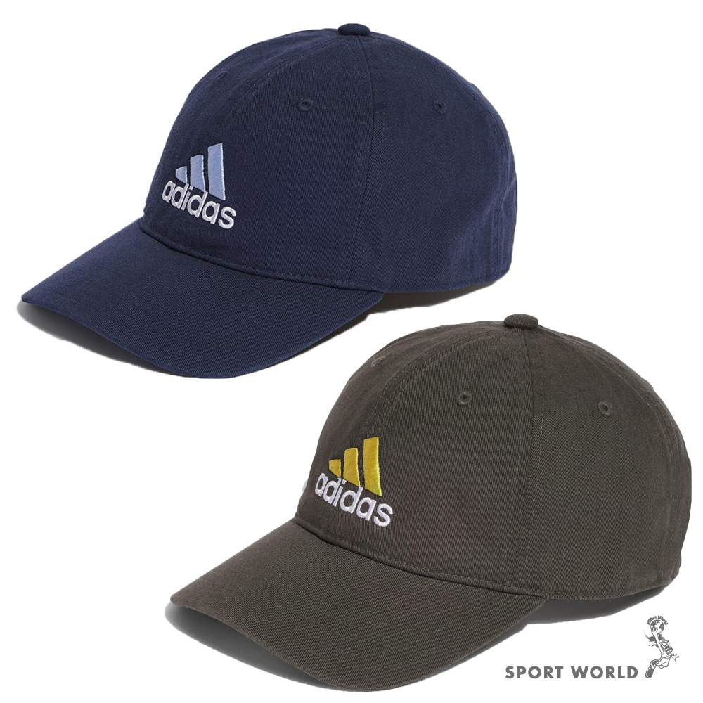 Adidas 帽子 老帽 電繡 深藍/灰綠【運動世界】HT2036/IC9695