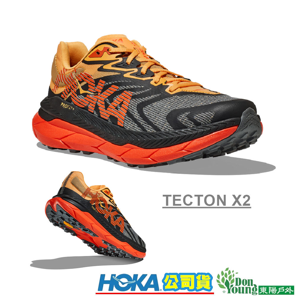 【HOKA 】男 Tecton X2 碳板越野鞋 黑/火焰紅