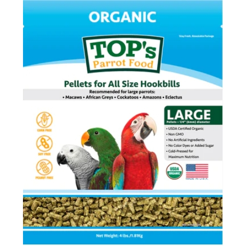 [T&amp;M]公司貨 美國TOP's 有機冷壓鸚鵡糧 大顆粒 10磅 25磅 鸚鵡飼料 滋養丸
