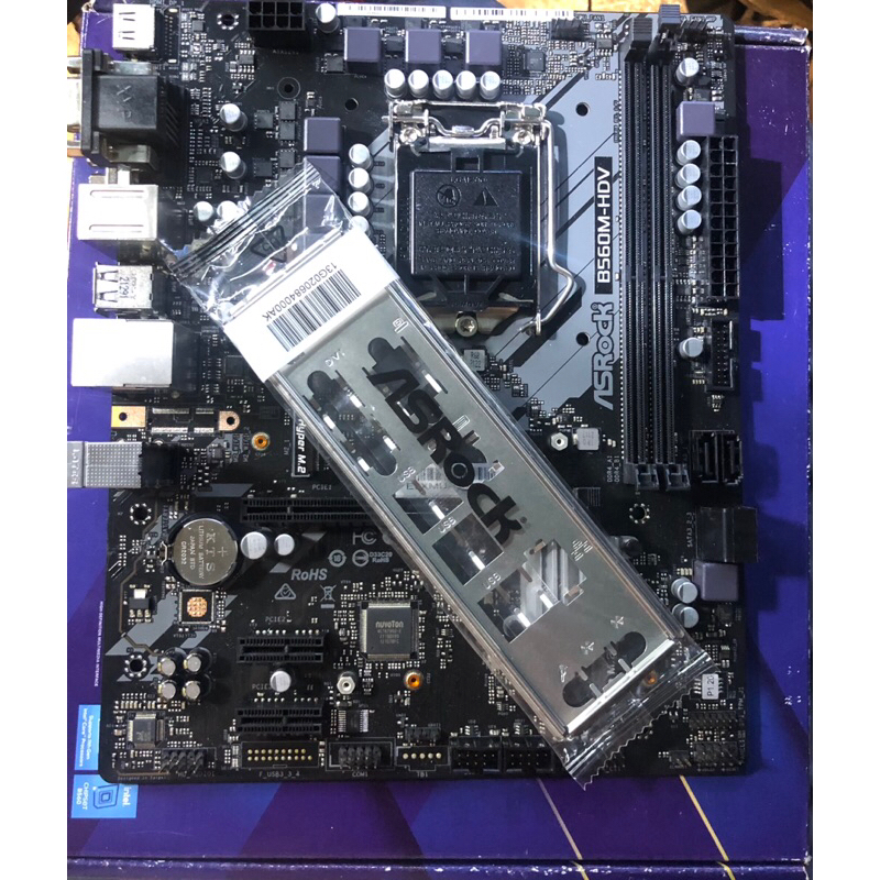 （含運）華擎主機板 B560M-HDV、支援1200腳位Intel® Core 10、11代CPU、附未拆檔板及原盒