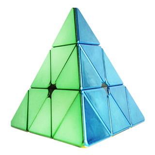 【小小店舖】電鍍 磁力金字塔 z-cube 光面 彩色 磁力版 三角四面 異形兒童 益智玩具