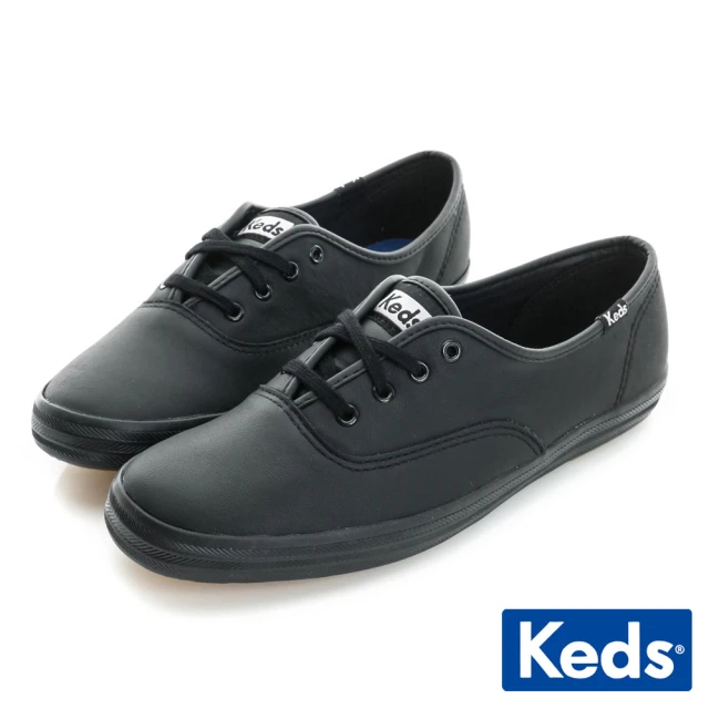 【Keds】CHAMPION 品牌經典皮革休閒鞋-黑 (9213W110016)