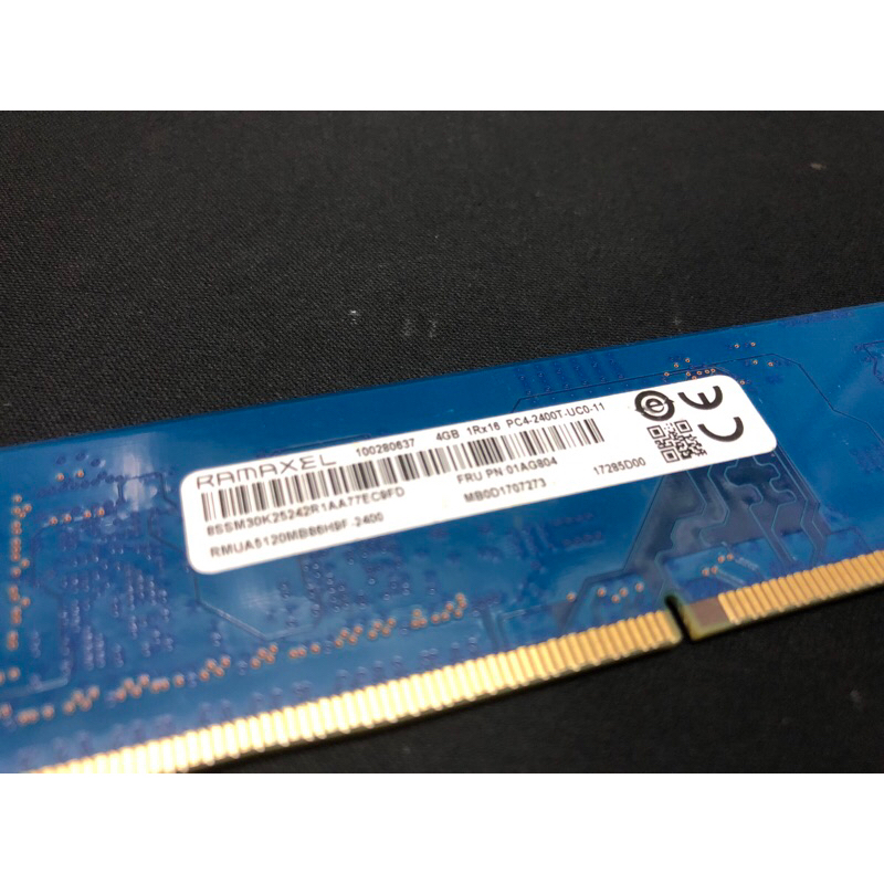 二手良品，DDR4-4G-2400T記憶體，單面顆粒
