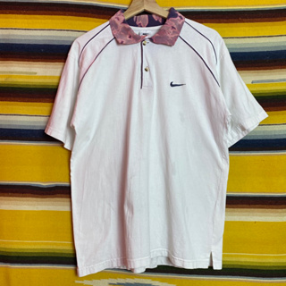 古著•Nuzi_s • NIKE 白底渲染領polo衫 P3050752 Y2K千禧年球衣系列