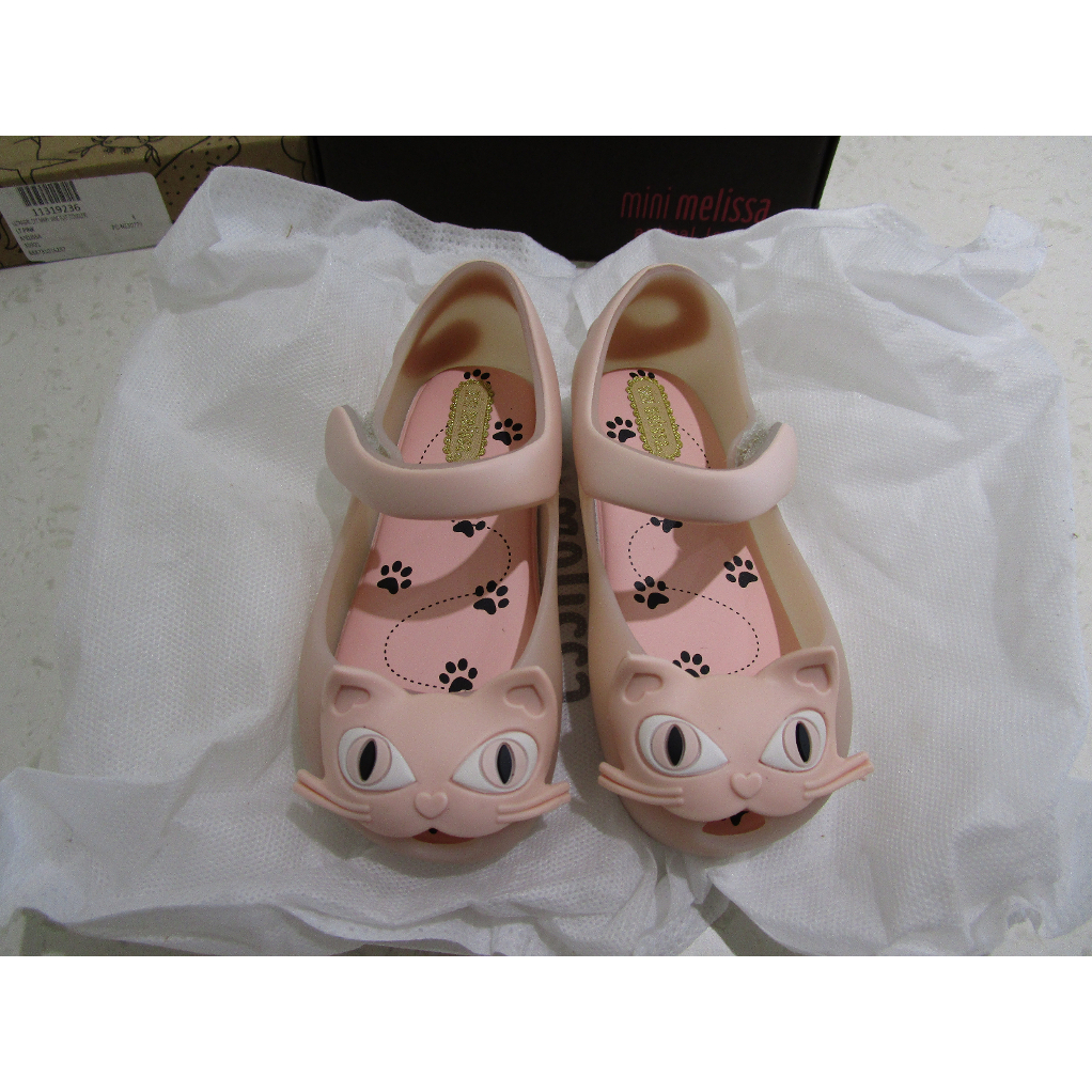 全新正品 Mini Melissa Cat 貓咪 女童果凍香香鞋 淡粉色 平底鞋 US size 8