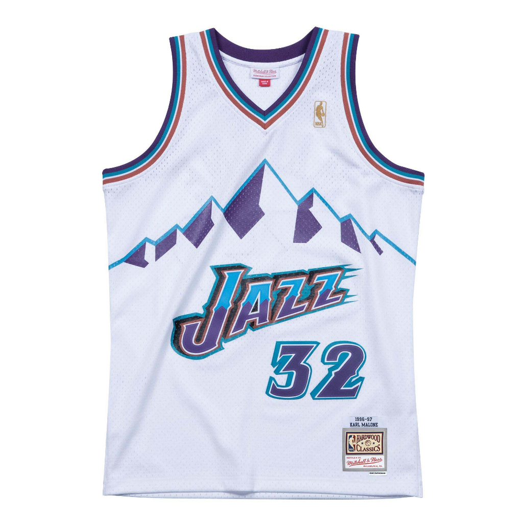 NBA 球迷版球衣 Karl Malone 1996-97 Home 爵士 白