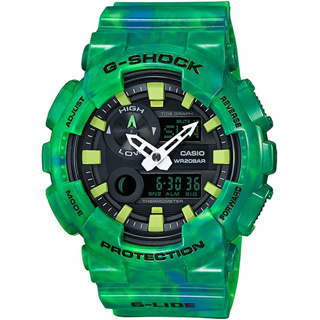 【CASIO 卡西歐】G-SHOCK 衝浪運動G-LIDE系列 大理石紋式樣 GAX-100MB-3A 綠 台南 時代