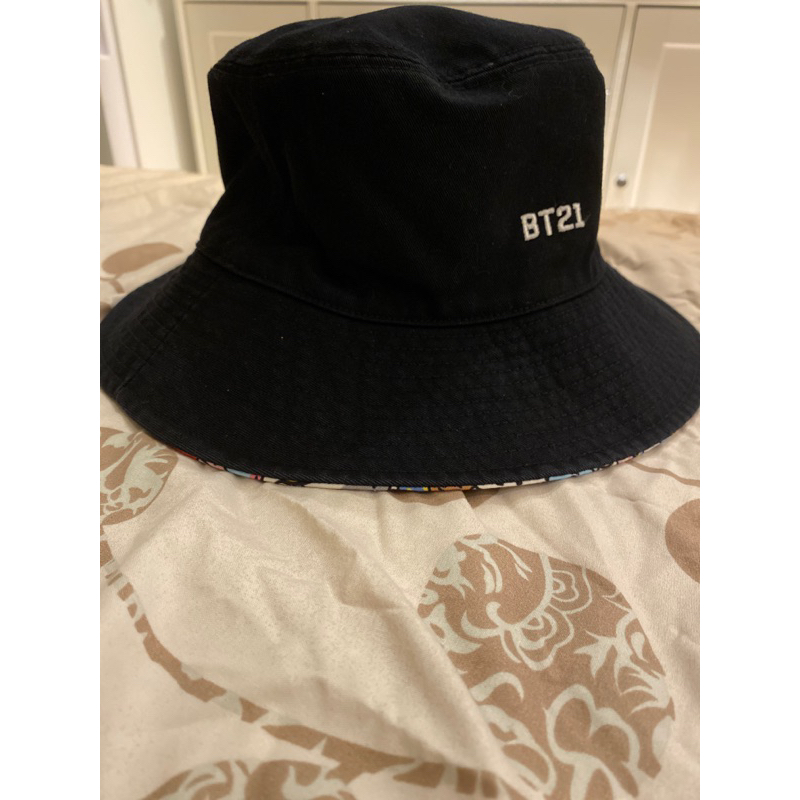 防彈少年團BT21 bucket hat 漁夫帽 韓國購入 【二手近全新】 黑色/多色 附實穿照