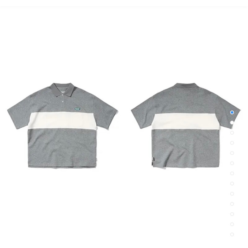 PIN SKTBS Rugby Polo Shirts 撞色橫條 POLO衫（麻灰色，M號