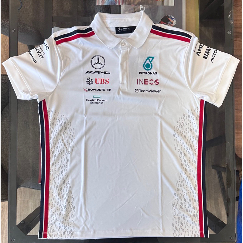 2023 F1Mercedes-AMGracingteam賓士廠隊排汗彈性polo衫選手版LewisHamilton