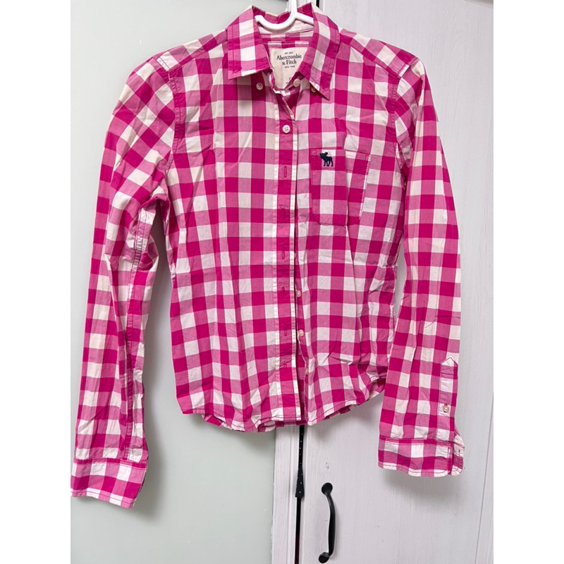 二手Abercrombie&amp; Fitch粉色格子襯衫