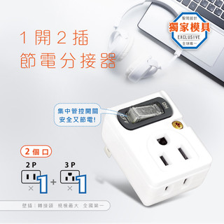 動力公牛 電源插座 PB-201S 節電 1開2插 電源 擴充 插座 分接插座 2P+3P 壁插 擴充插座 BSMI