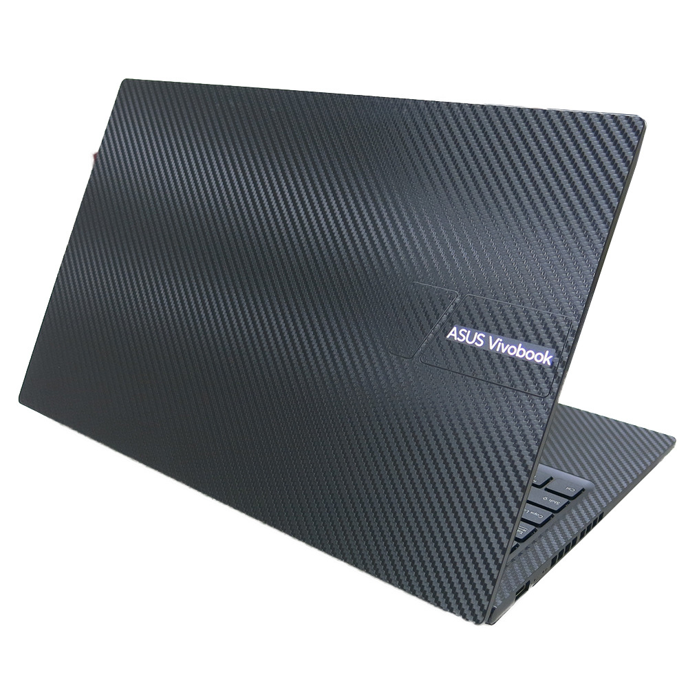 【Ezstick】ASUS VivoBook 15 X1505 搖滾黑 黑色卡夢紋機身貼(上蓋、鍵盤週圍、底部貼)