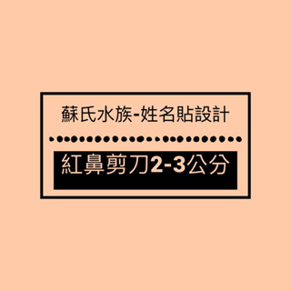 蘇氏水族-姓名貼設計 「紅鼻剪刀2-3公分」