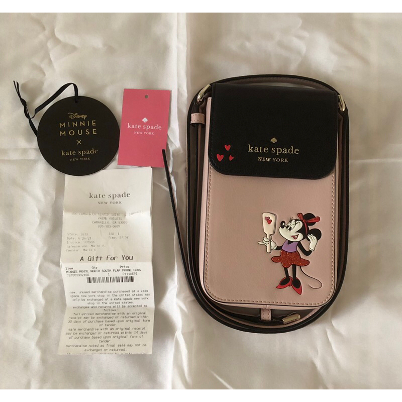 kate spade 米妮聯名粉色手機斜背包(二手）