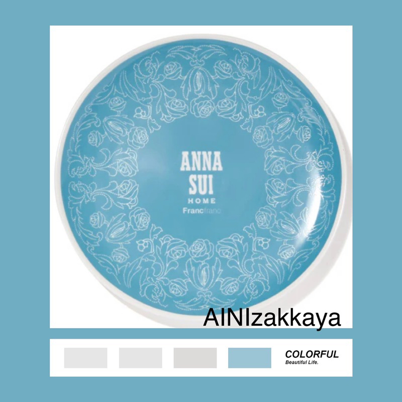 AINI雜貨 francfranc 安娜蘇Anna sui 瓷盤 藍白色M 居家生活 「現貨」日貨代購 盤子 聯名