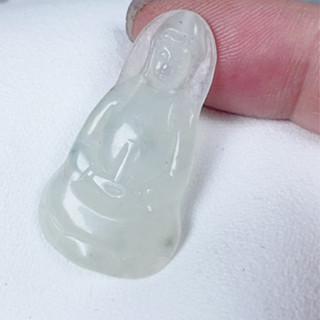 《Always9168輕奢珠寶》庇佑平安護身 天然緬甸A貨翡翠 高冰玻璃種觀音 玉佩掛件