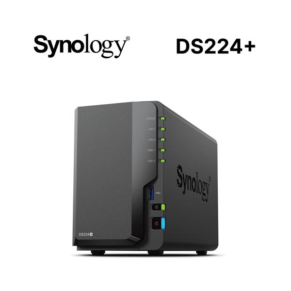 Synology 群暉 DiskStation DS224+ 2Bay NAS 網路儲存伺服器 (Intel/2GB)