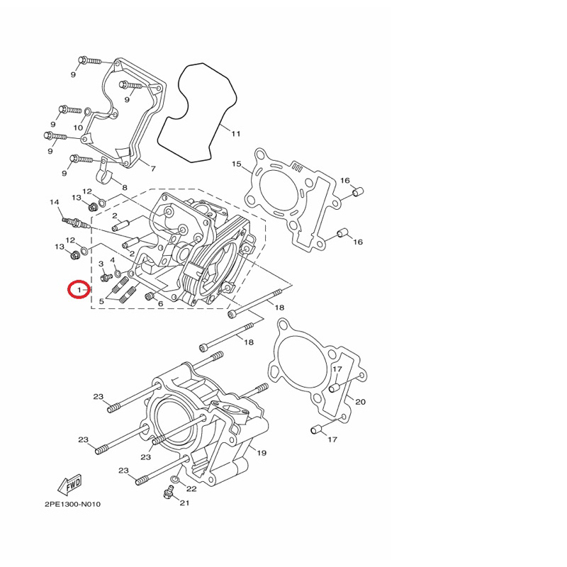 YAMAHA 原廠 SMAX FOCRE 汽缸頭總成 料號：1DK-E1102-00