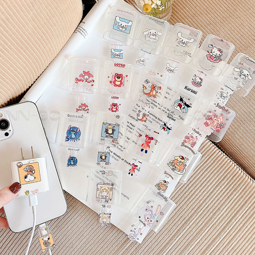 日韓 可愛 充電保護組 數據線保護套 豆腐頭 20W/18W充電線保護套裝 iPhone/ipad充電頭 保護套卡通軟套