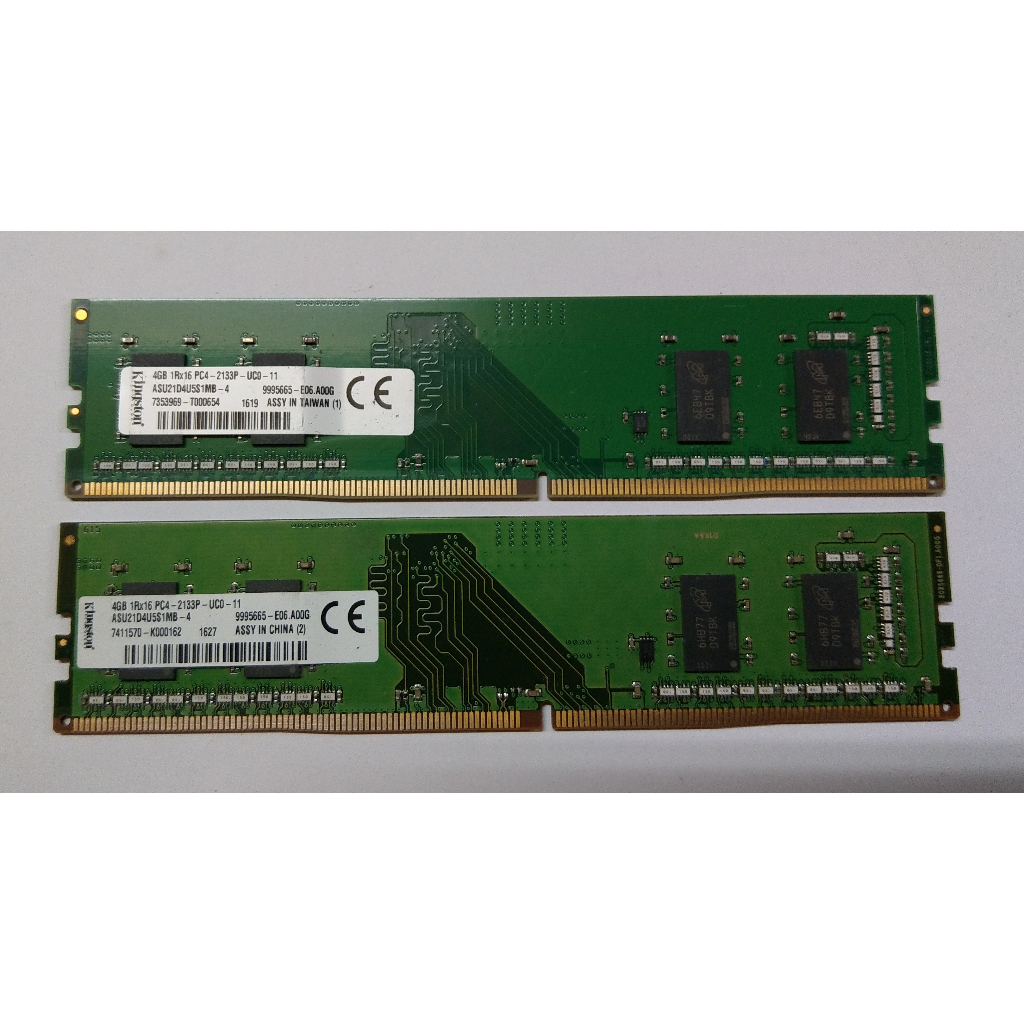 含稅 金士頓  DDR4 2133 4GB 4G 單面顆粒 07R452