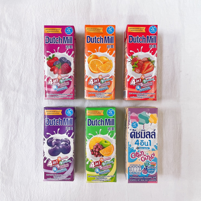 「附發票🧾」泰國🇹🇭BrightWin代言 Dutch Mill 酸奶 綜合果汁/綜合莓果/柳橙/草莓/藍莓 180ml