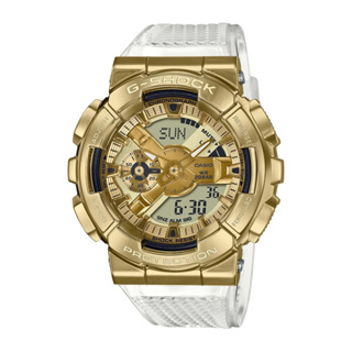 【CASIO】卡西歐 G-SHOCK 時尚金屬雙顯手錶 金x透明帶 GM-110SG-9A 台灣卡西歐保固一年