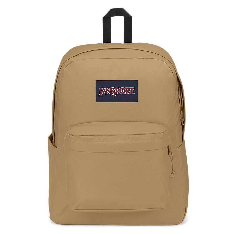 jansport superbreak plus 經典美式 輕量 防潑水 單邊水壺袋 15.6吋電腦格  奶茶色 後背包