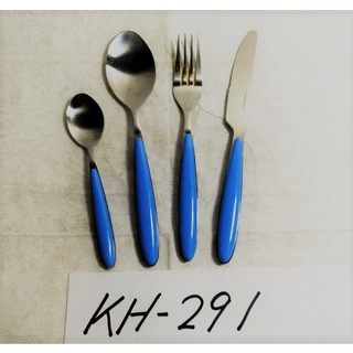 €小歐坊~不銹鋼食器/餐具組/歐美風牛排刀叉勺/餐具系列/餐廚用品 KH-291 亮藍色塑柄 TABLEWARE SET