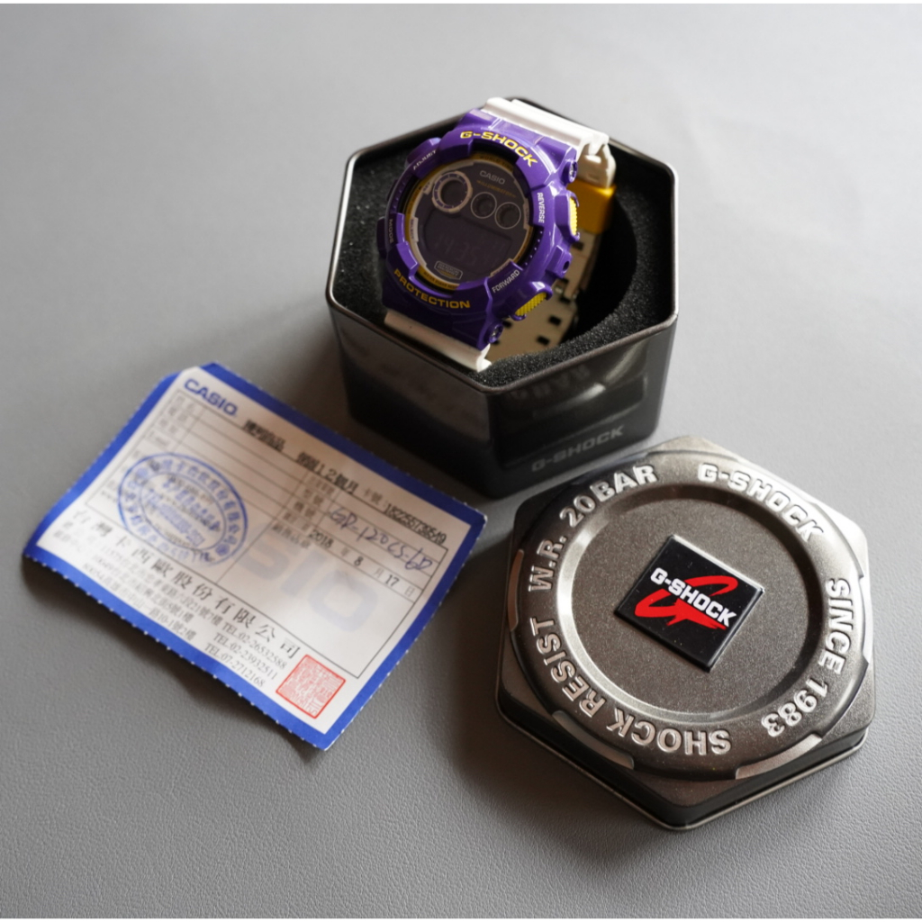 CASIO G-SHOCK GD-120CS-6 紫 黃 白 湖人色 手錶 男錶 卡西歐 絕版 二手