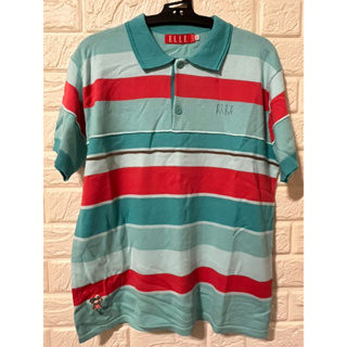 全新 夏季ELLE短袖藍色紅條 條紋polo衫 兒童 尺寸150