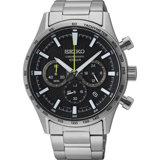 【金台鐘錶】SEIKO 精工 防水100米 不鏽鋼錶帶 三眼計時男錶 (藍寶石水晶鏡面) SSB413P1