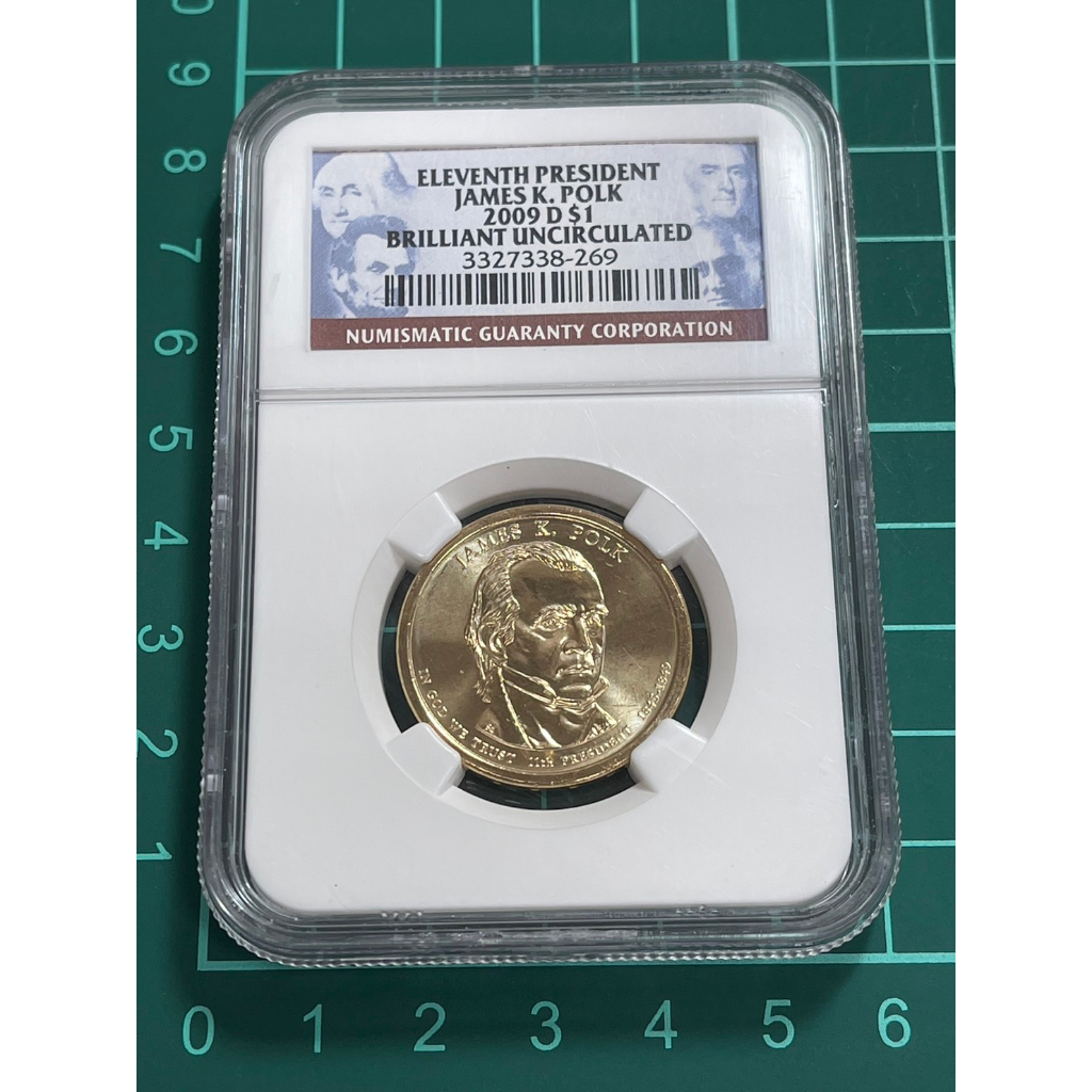 美洲 美國 2009年 美國總統紀念幣 波爾克 1美元錢幣-丹佛廠D記 NGC鑑定幣、評級幣
