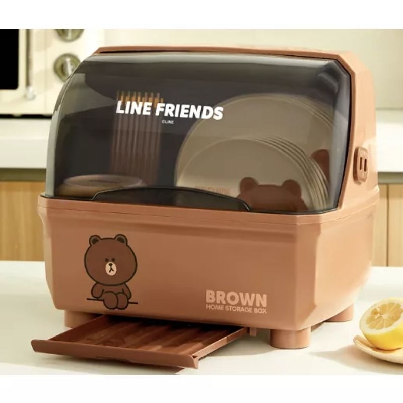 【現貨熊大特價衝評價】LINE FRIENDS 熊大莎莉 廚房碗盤收納籃