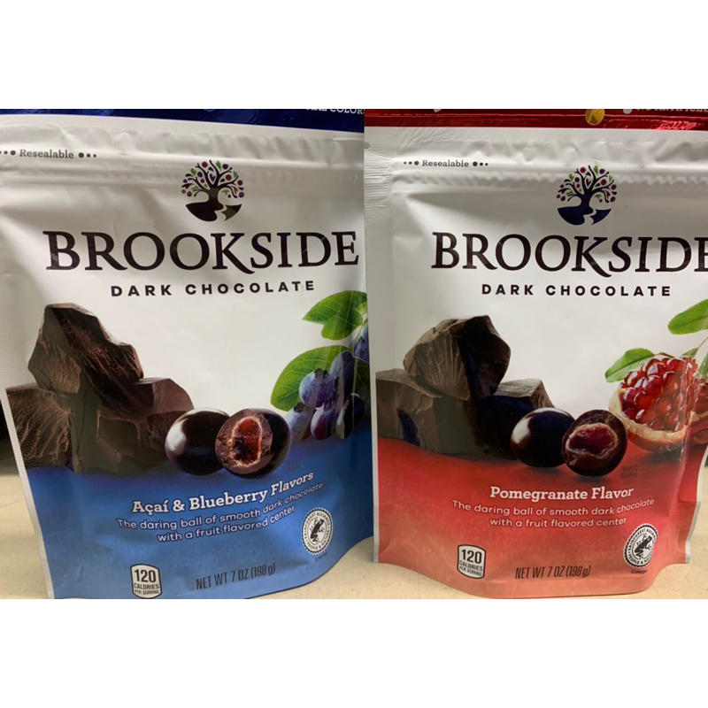 Brookside巧克力 (巴西莓夾餡黑巧克力／紅石榴夾餡黑巧克力） 198g/袋