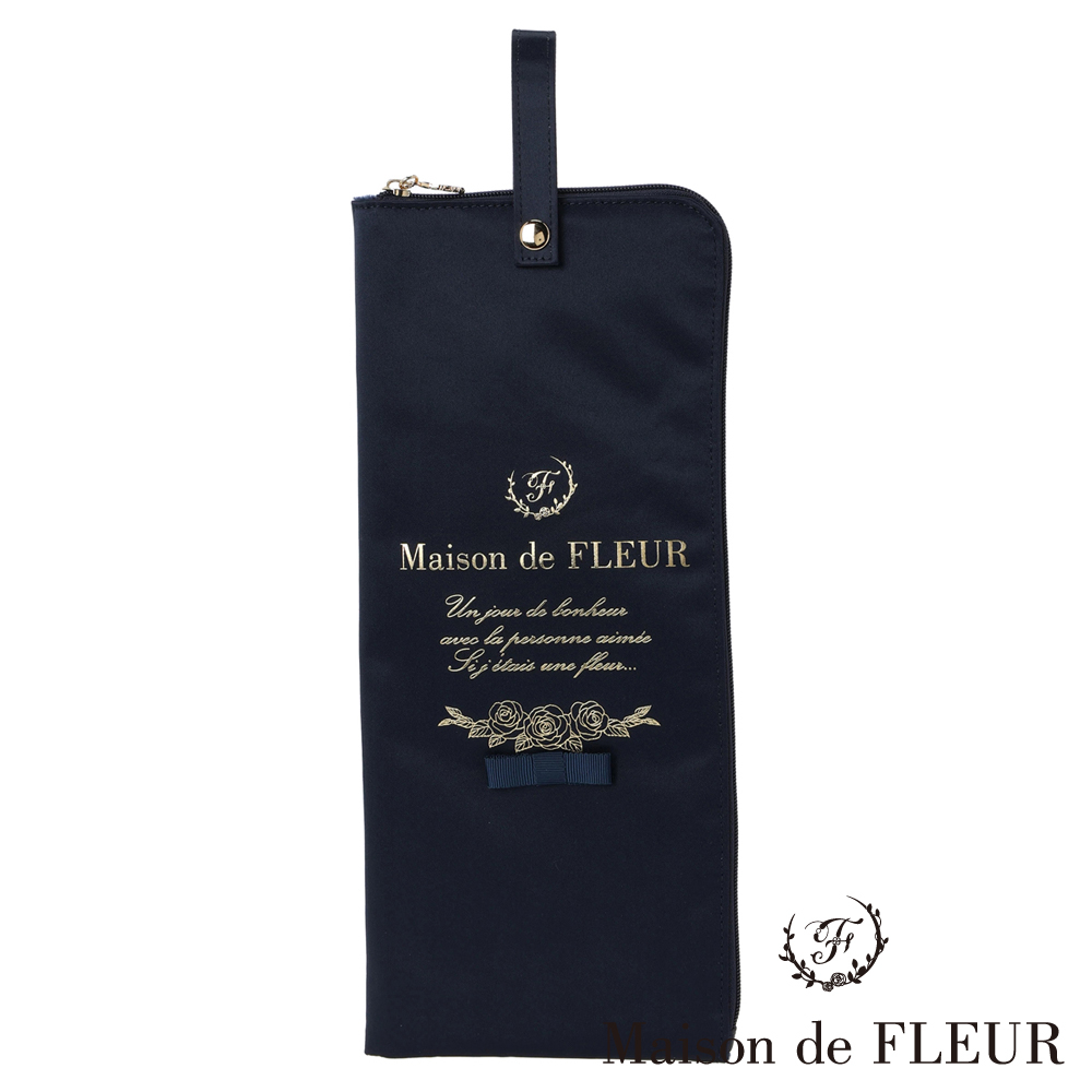 Maison de FLEUR 優雅玫瑰燙金印花雨傘收納套(8A33FTJ0900)
