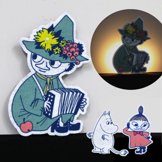 日本 MOOMIN嚕嚕米 阿金感應式小夜燈 LED剪影壁燈 聲控小夜燈 自動開關 電池式壁燈 生日禮物