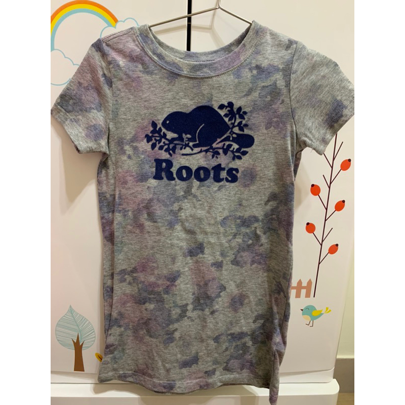 roots kids特殊紫色紋路洋裝-3t