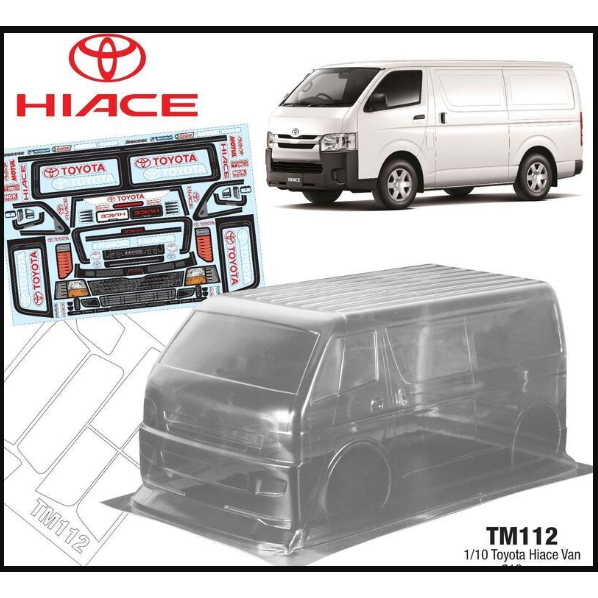 (阿哲RC工坊) TM112 TOYOTA HIACE 1/10 M車210mm用透明車殼組