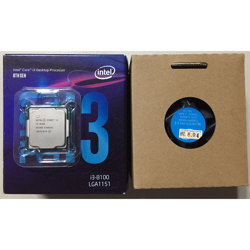 售 Intel 8代CPU i3-8100 有內顯 4核4緒 (完整盒裝.含風扇) #B