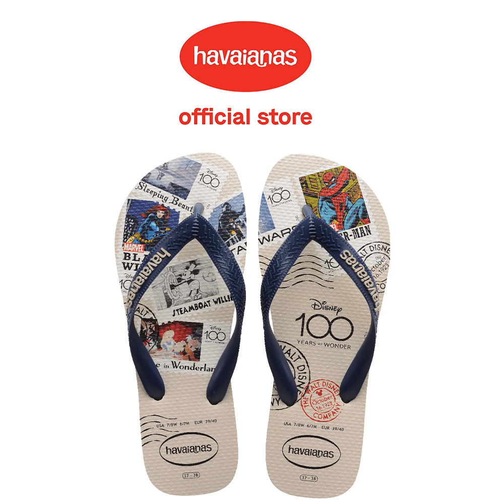 Havaianas 哈瓦仕 拖鞋 男女鞋 迪士尼100週年紀念 漫威英雄 愛麗絲 米妮 藍白 4148609-0121U