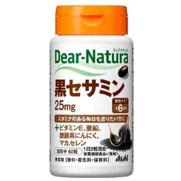 日本 朝日食品 Asahi Dear Natura 黒芝麻明30日 60粒