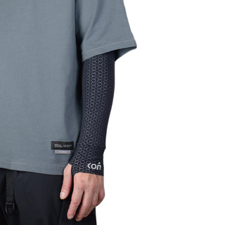 KONQUEROR 康可 袖套 幾何人字紋 EC04 膠原蛋白冰絲 新款反光商標 康康嘴機車 涼感保濕感 康可手臂套