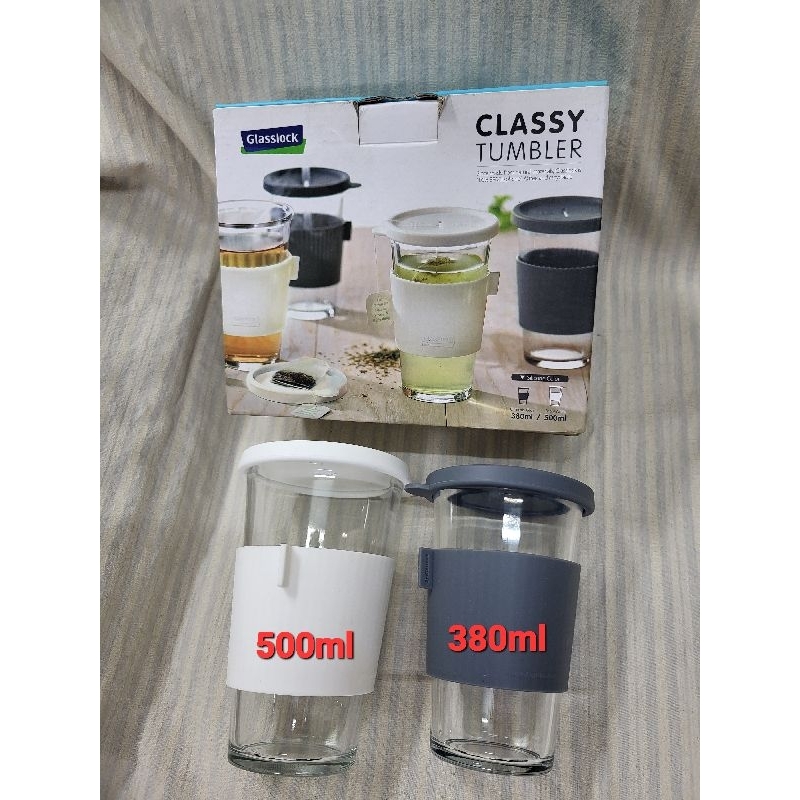 Glasslock韓國製2入玻璃隨手杯 隨行杯 環保杯  380ml 500ml 可微波 可冷藏冷凍 可耐熱120度