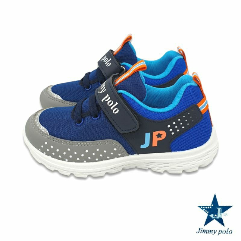 【MEI LAN】Jimmy Polo (童) 透氣 撞色 運動鞋 耐磨 止滑 台灣製 16081 藍 另有粉色