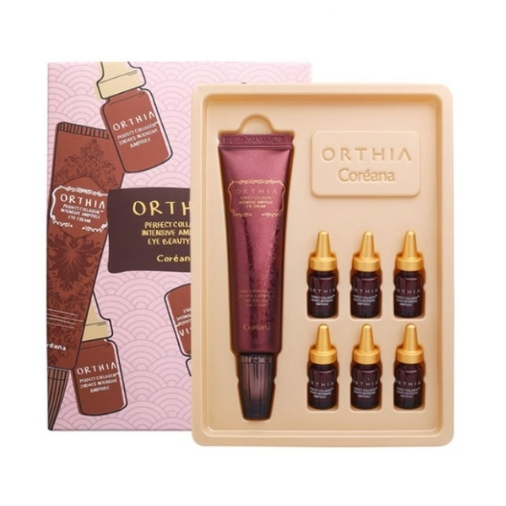 Hou's 韓國代購- 高麗雅娜 Coreana ORTHIA 完美抗皺眼霜30ml + 肉毒精華安瓶 7件組 套裝組