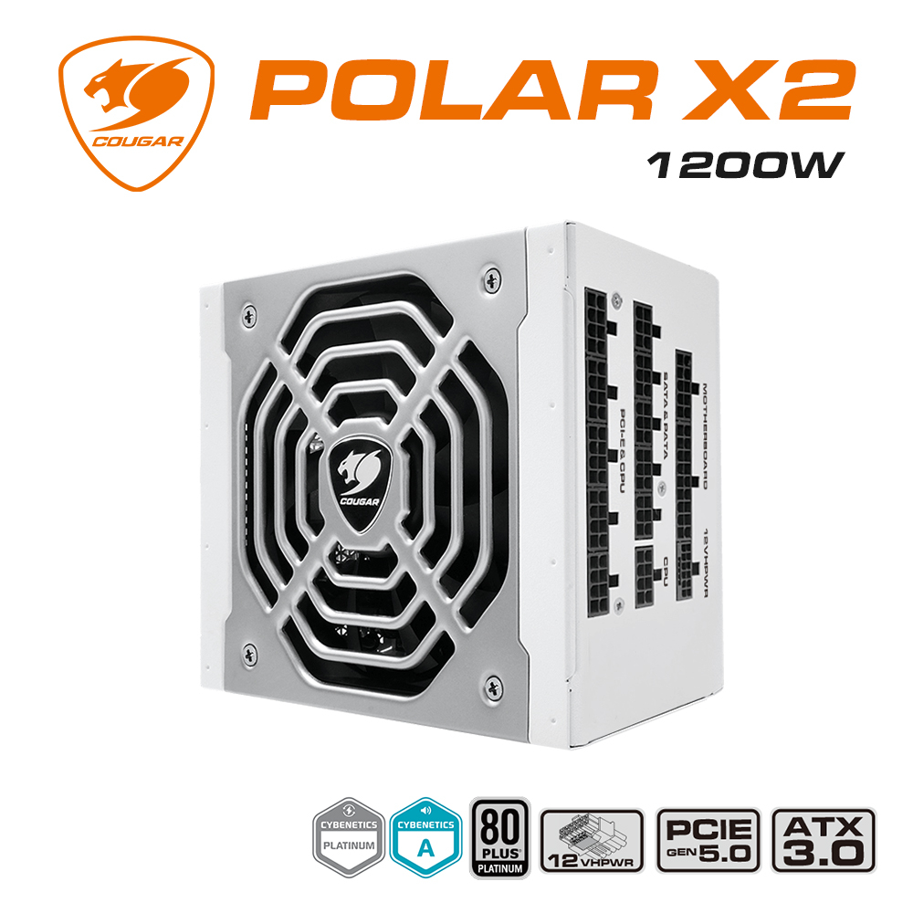 【COUGAR 美洲獅】POLAR X2 1200w 電源供應器 白金牌 日系電容 ATX3.0
